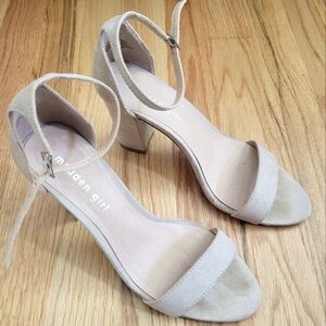 Madden Girl Bella Nude Block Heel Sandals 6.5